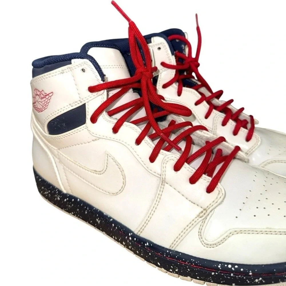 Nike Air Jordan 1 High Strap‎ Premier White Mens 10.5 Pre-Owned Shoes 375352-101